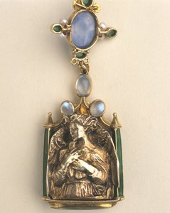 Detail of double-sided pendant, c.1907-10 (detail)