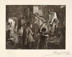 Sharpening Tools in a Village Smithy by Henry Wolf