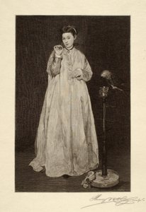 The Woman with a Parrot by Henry Wolf