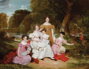 Group Portrait of the Ward Hunt Family in a Landscape Before a River