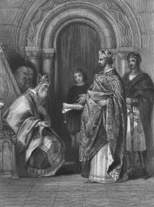 King Henry II of England Presenting the Papal Bull of 1155 that Allowed Him to Invade, Govern and Rule Ireland by Henry after Warren