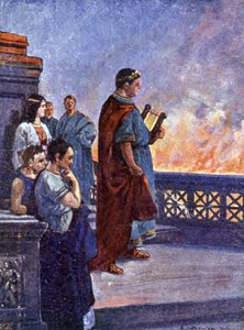 Nero looking at Rome burning