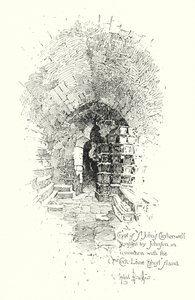 Crypt, St John’s Clerkenwell, visited by Dr Johnson in connection with the Cock Lane Ghost fraud by Herbert (after) Railton