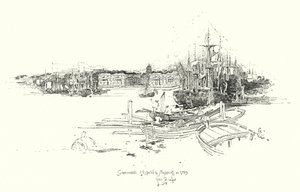 Greenwich Hospital and Shipping, in 1749 by Herbert (after) Railton