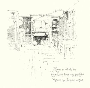 Room in which the Cock-Lane Ghost hoax was practised, Visited by Dr John in 1762 by Herbert (after) Railton