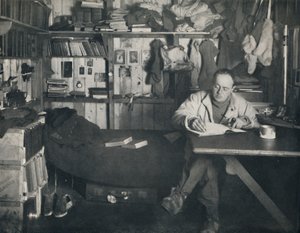 Captain Scott Writing His Diary in the Hut at Cape Evans by Herbert Ponting