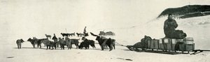 Meares and Demetri with Their Dog Teams Leaving Hut Point, c1911, 1913 by Herbert Ponting