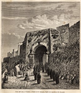 A religious procession at the Porta dell
