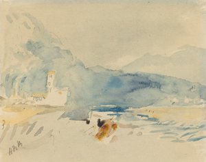 A Landscape with Mountains and a Stream by Hercules Brabazon Brabazon