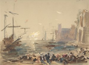 Seascape (recto), Indecipherable Sketch (verso), 1840-1906 by Hercules Brabazon Brabazon