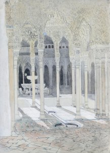 The Lion Courtyard, the Alhambra, Granada, Spain by Hercules Brabazon Brabazon