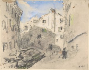 Venetian Street Scene by Hercules Brabazon Brabazon