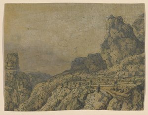 Mountain Valley with a Plateau by Hercules Seger
