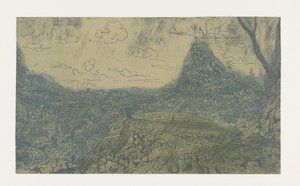 Mountain Landscape with a Crest (First Version) by Hercules Segers