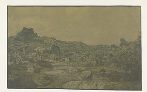 Valley with a River and a Town with Four Towers by Hercules Segers