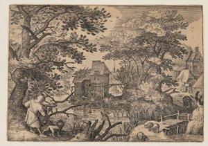 River Landscape with a Sportsman by Herman Duning