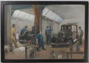 Car Workshop of the Amsterdam Carriage Company (ARM) by Herman Heijenbrock