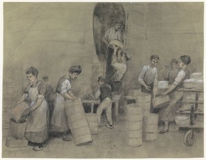 Removing Pottery from the Oven of De Sphinx in Maastricht by Herman Heijenbrock