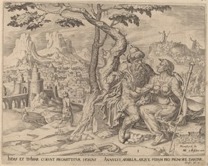 Judah Giving Tamar the Pledge by Herman Jansz Muller after Maerten van Heemskerck