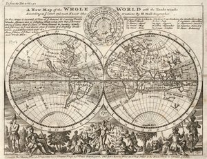 A new map of the whole world with the trade winds according to the latest and most exact observations by Herman Moll