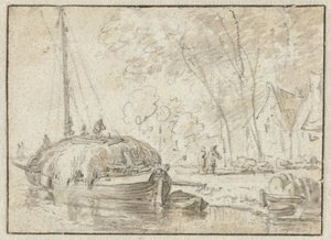 Hay Barge at a Shore
