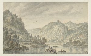 Rhine near the Drachenfels by Herman Saftleven