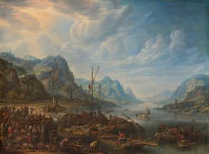 View of a River with Boat Moorings
