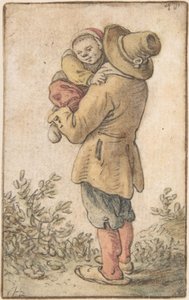 Peasant with Child, 17th century by Herman Saftleven the Younger