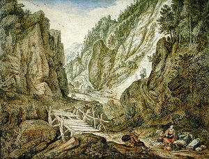 Mountainous landscape by Herman the Younger Saftleven