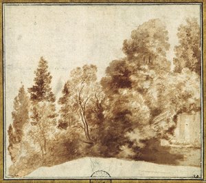 Group of Trees at a Wall by Herman van Swanevelt