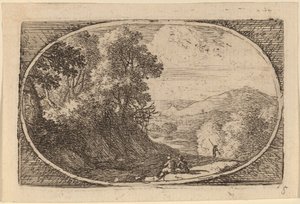 Two Figures Seated to the Right of a Road by Herman van Swanevelt