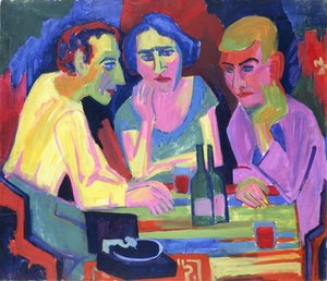 Three People at a Table, 1924 by Hermann Scherer