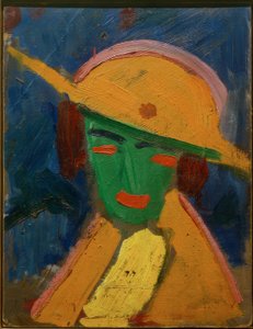 Green Woman with Yellow Hat I