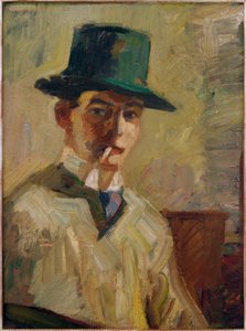 Self-Portrait with High Hat and Cigarette
