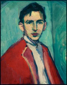 Self-Portrait with Red Jacket by Hermann Stenner