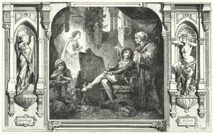 Dante Alighieri in the Studio of Giotto, 14th Century by Hermann Vogel