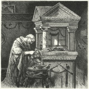 Making offerings in a temple in Ancient Rome by Hermann Vogel