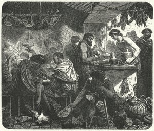 Scene in a Tavern in Ancient Rome by Hermann Vogel