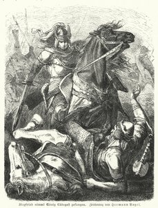 Siegfried capturing King Ludegast by Hermann Vogel