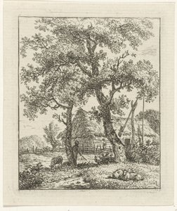 Farm and Shepherd by Hermanus Fock