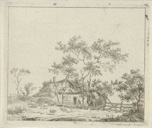 Farm with Four Sheep by Hermanus Fock