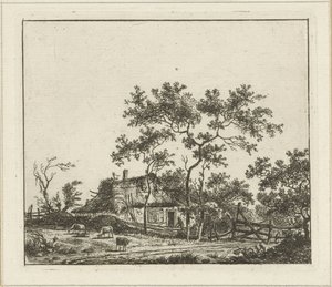 Landscape with Farm (title on object: Six Landscapes) by Hermanus Fock