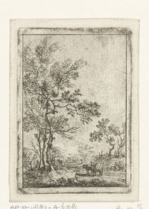 Landscape with Tall Trees and Horse and Wagon by Hermanus Fock