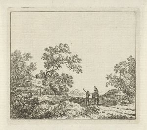 Landscape with Man on Foot and Woman on Horseback by Hermanus Fock