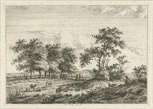 Landscape with Draftsman and Dog by Hermanus Fock