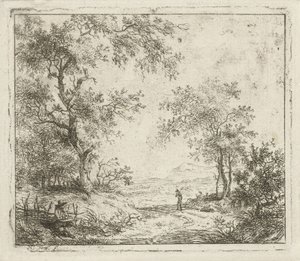 Landscape with Draftsman and Walker by Hermanus Fock