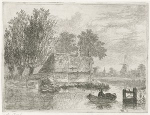 Man with a Barrel in a Boat by Hermanus Jan Hendrik van Rijkelijkhuysen