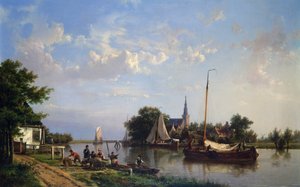 Barges on a Canal in Summer