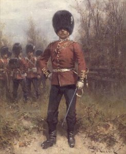 Portrait of an Officer of the Grenadier Guards by Hermanus Koekkoek