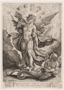 St Michael Triumphing Over the Dragon by Hieronymous Wierix